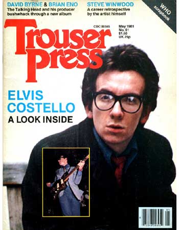 Trouser Press Magazine May 1981 Elvis Costello David Byrne Brian EnoThe Who